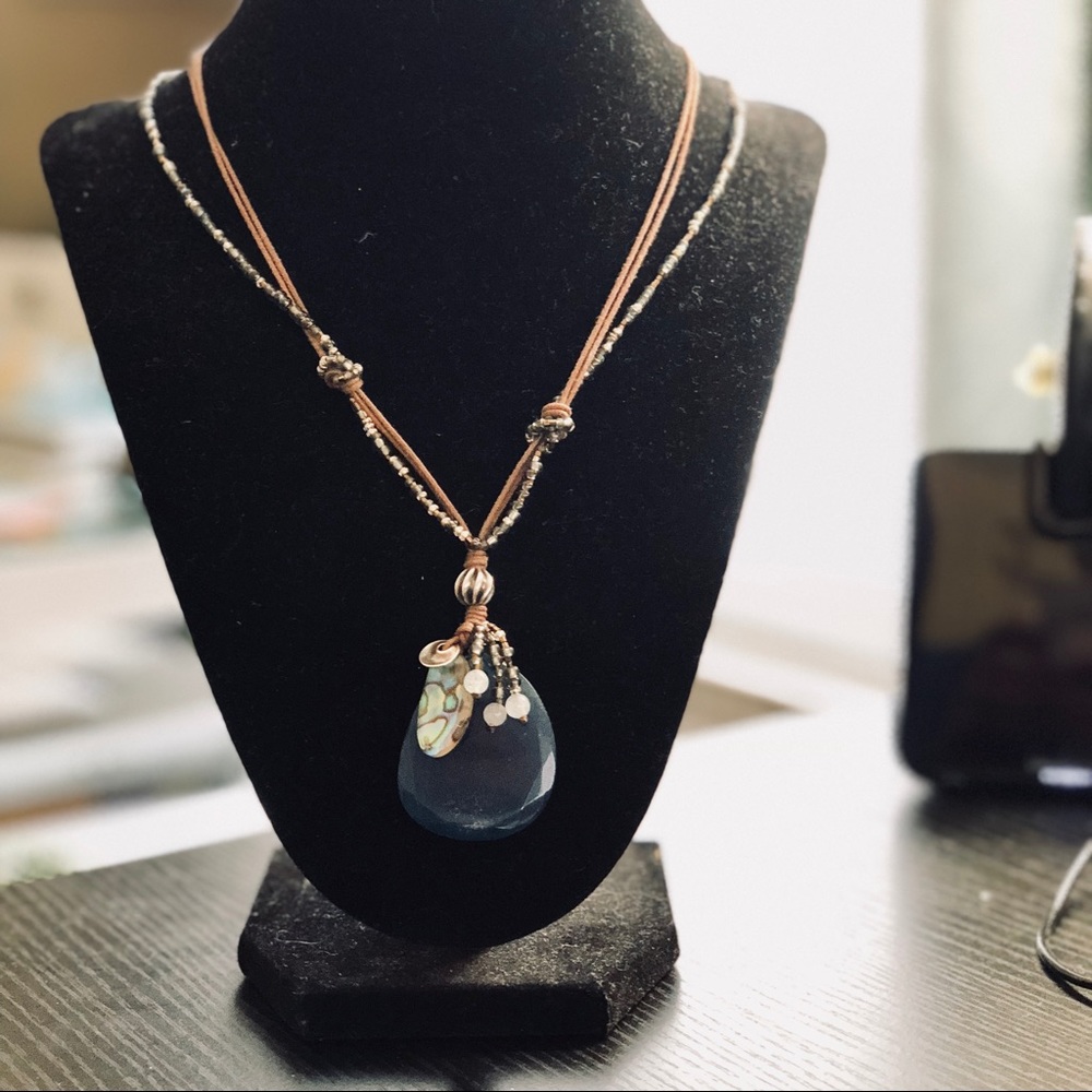 Silpada Blue Quartzite and Abalone Necklace